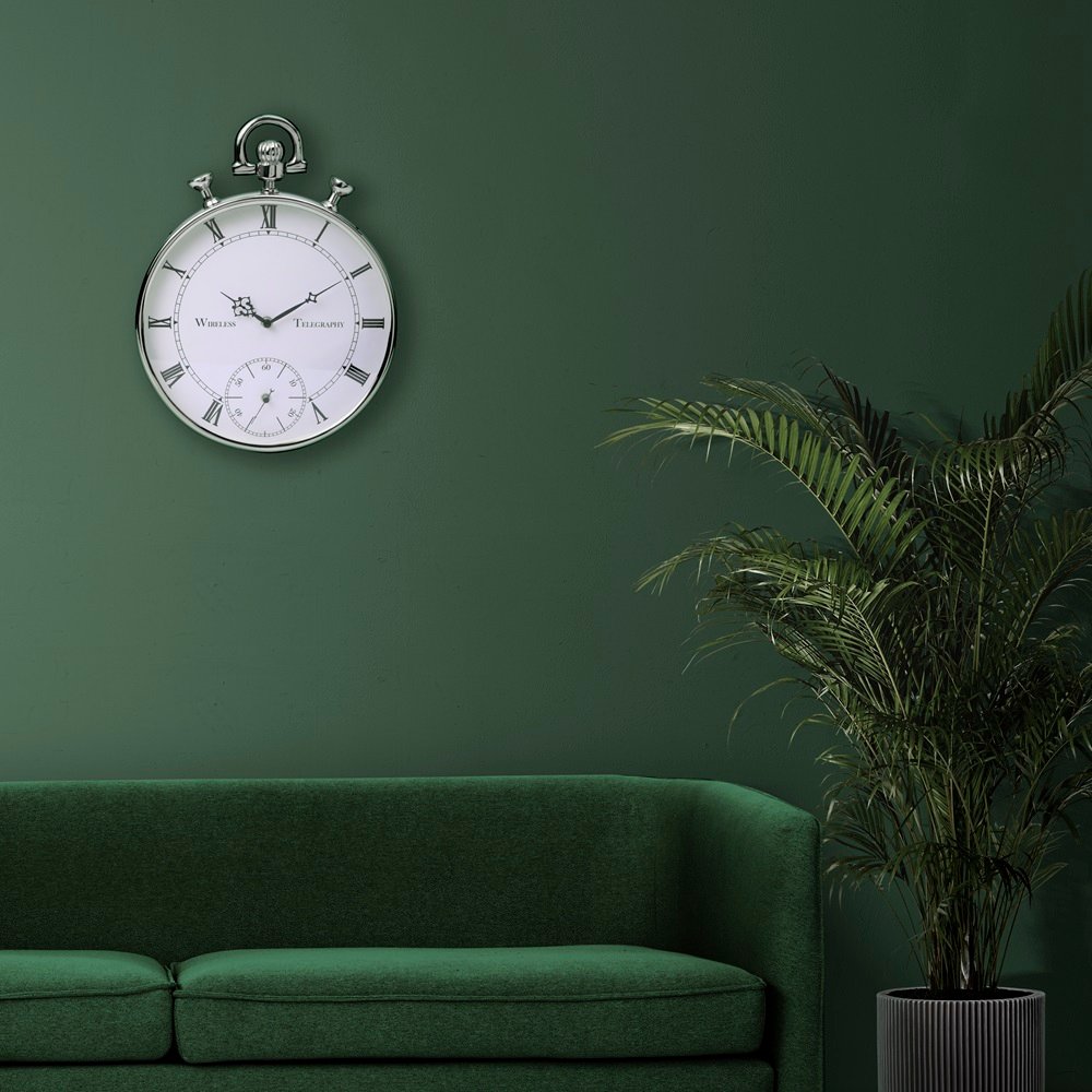 Deviating Seconds Silver Wall Clock image