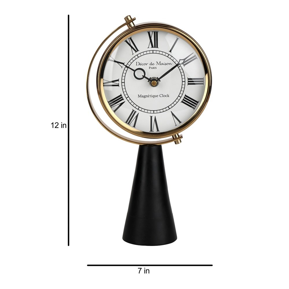 Black Wood's Pedestal Clock in Reflective Gold image
