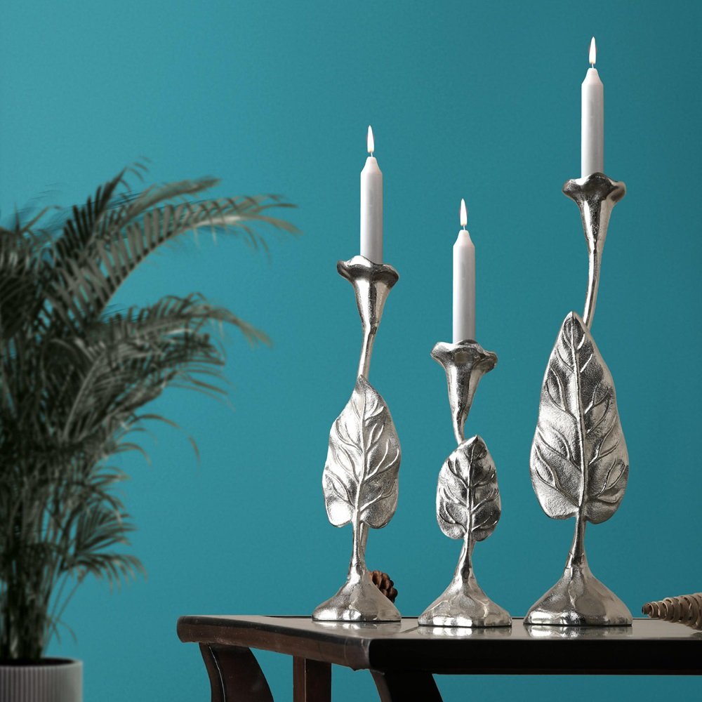 Jules Set of 3 Candle holders Silver image