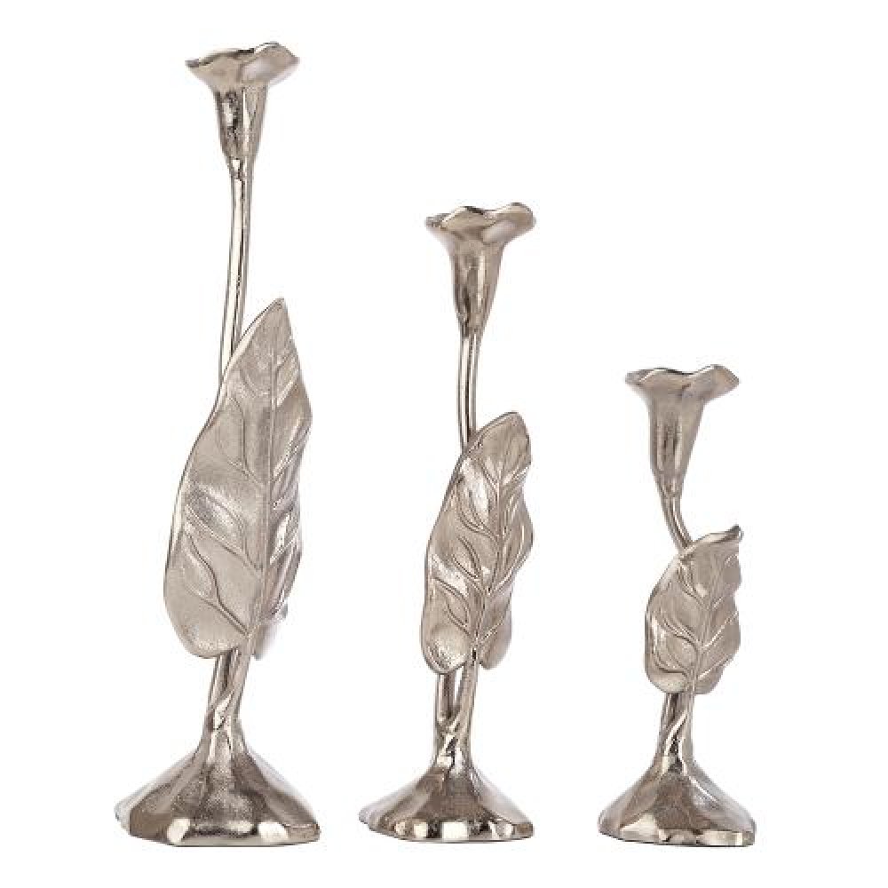 Jules Set of 3 Candle holders Silver image