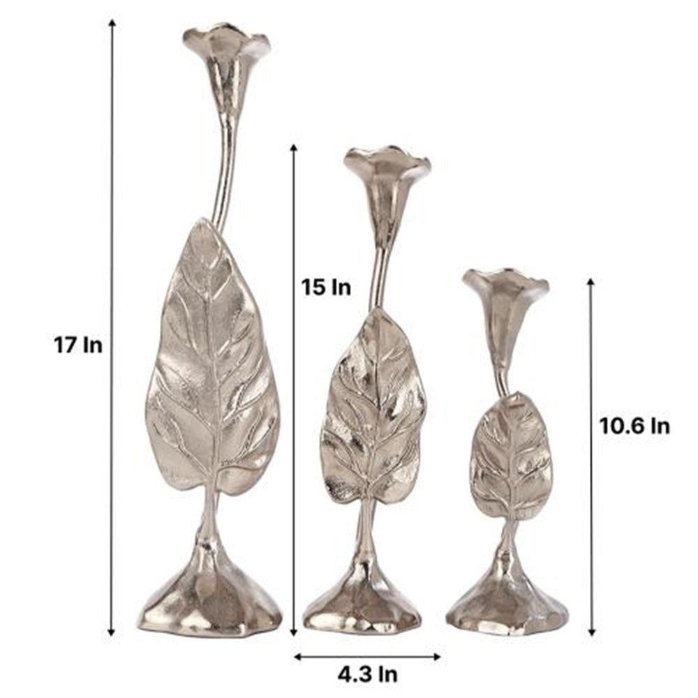 Jules Set of 3 Candle holders Silver image