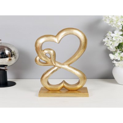 Family Heart Gold Sculpture Large