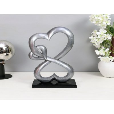 Family Heart Blue Sculpture Large