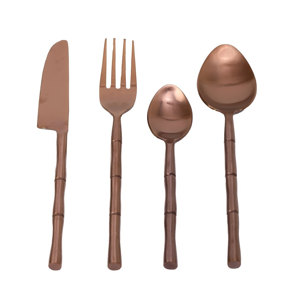 Bamboo Elegance Copper Cutlery Set image