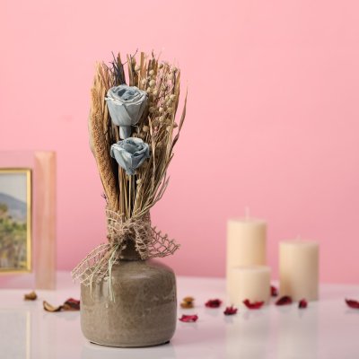 Lea Dried Ocean Blue  Small Vase