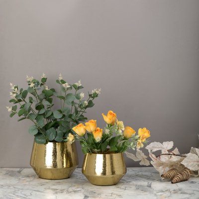 Golden Flora Table Planter Set of 2