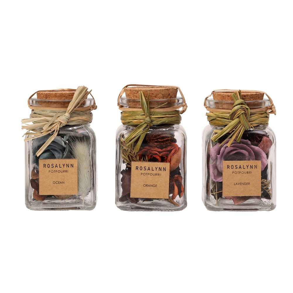 Lea dried Floral Potpourri Set of 3 (small) lavender, sunset orange, purple image