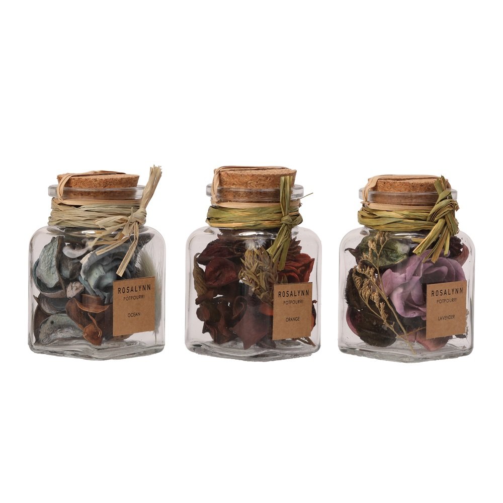 Lea dried Floral Potpourri Set of 3 (small) lavender, sunset orange, purple image