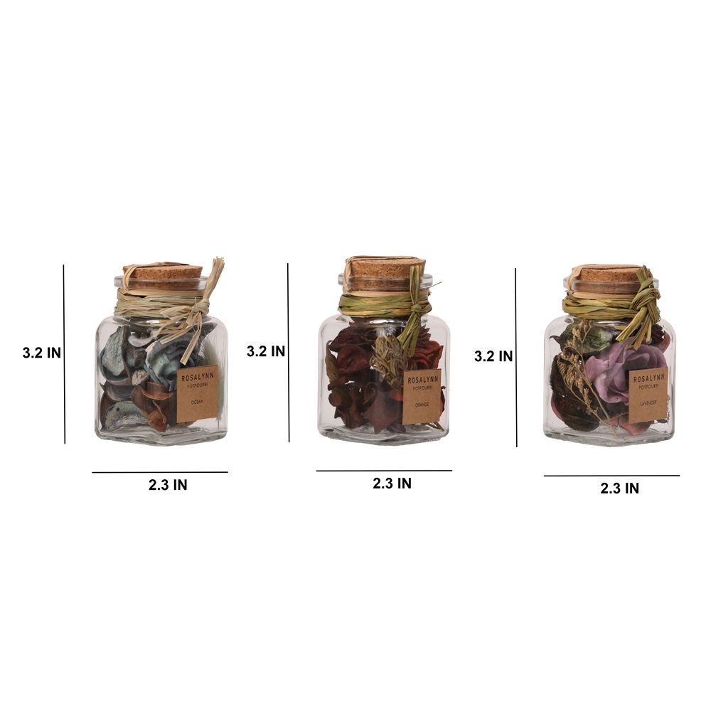 Lea dried Floral Potpourri Set of 3 (small) lavender, sunset orange, purple image