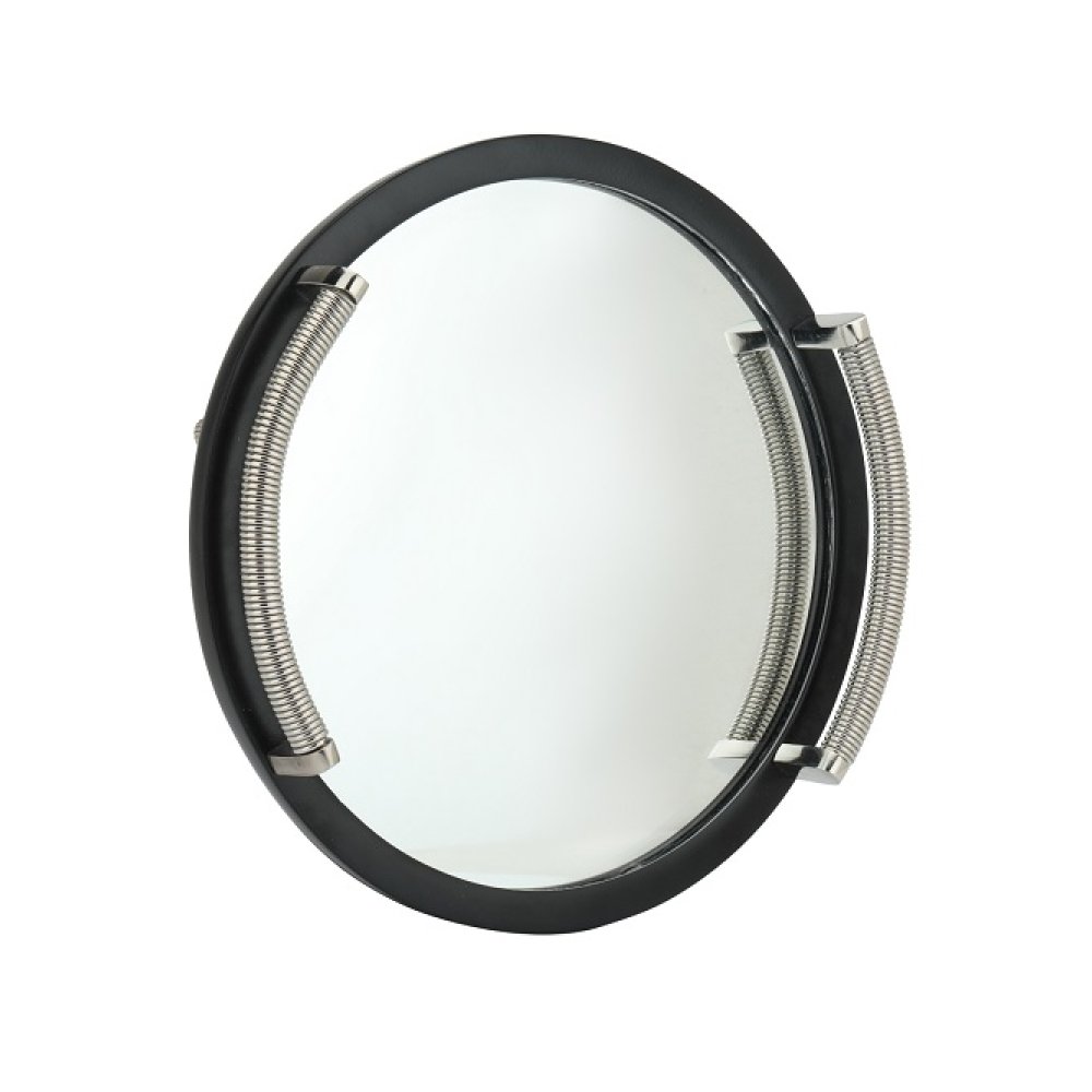 Allie Mirror Tray Black Silver Medium Size image