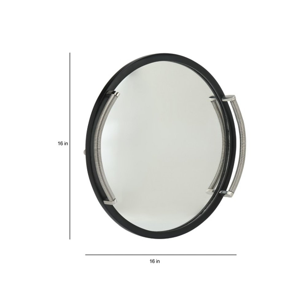 Allie Mirror Tray Black Silver Medium Size image