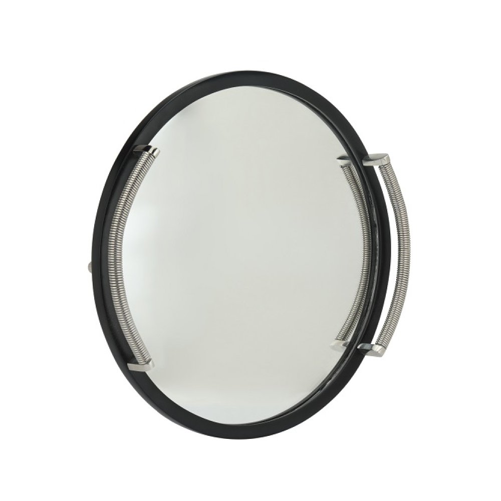 Allie Mirror Tray Black Silver Medium Size image