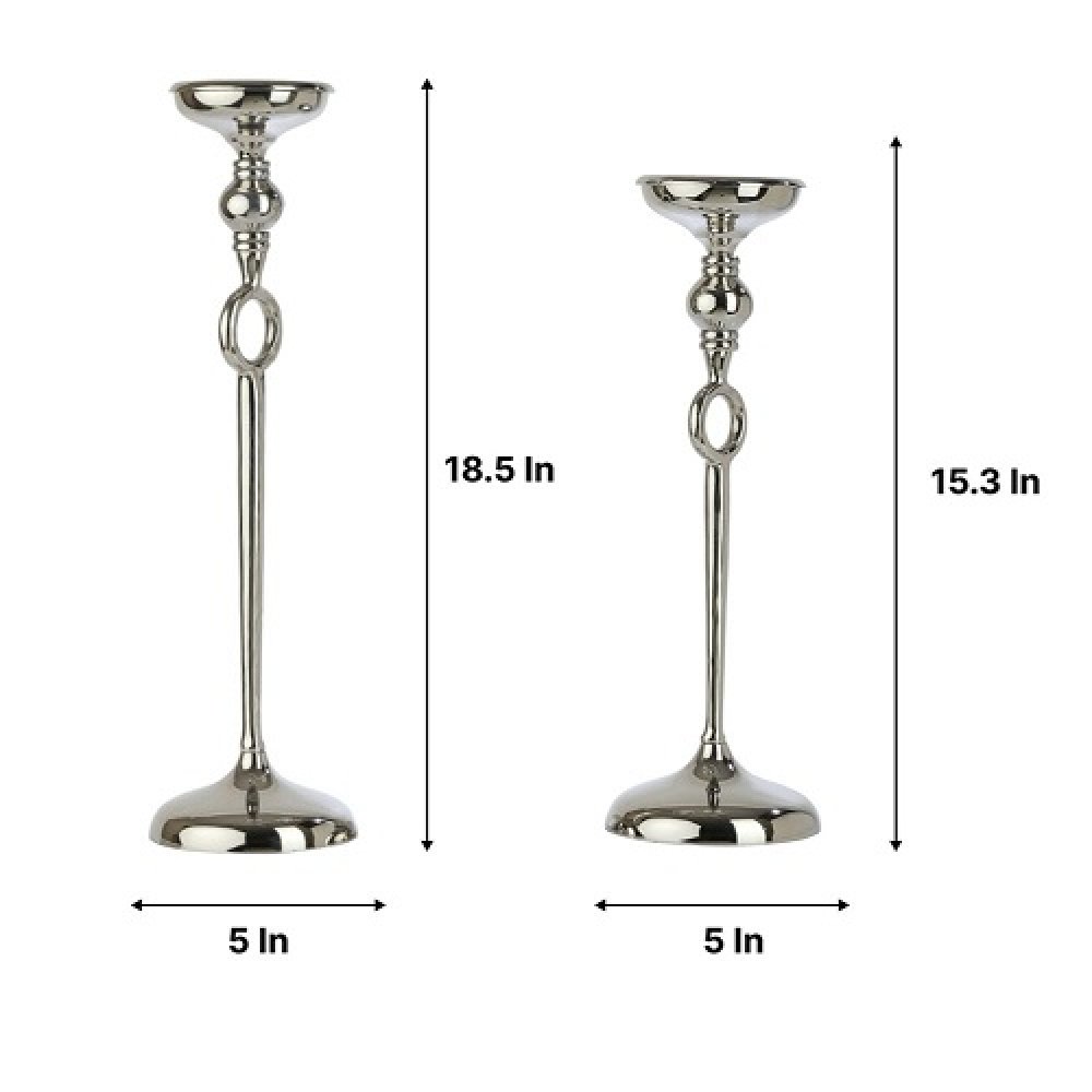 Ajna set of 2 Silver Pillar Holder image