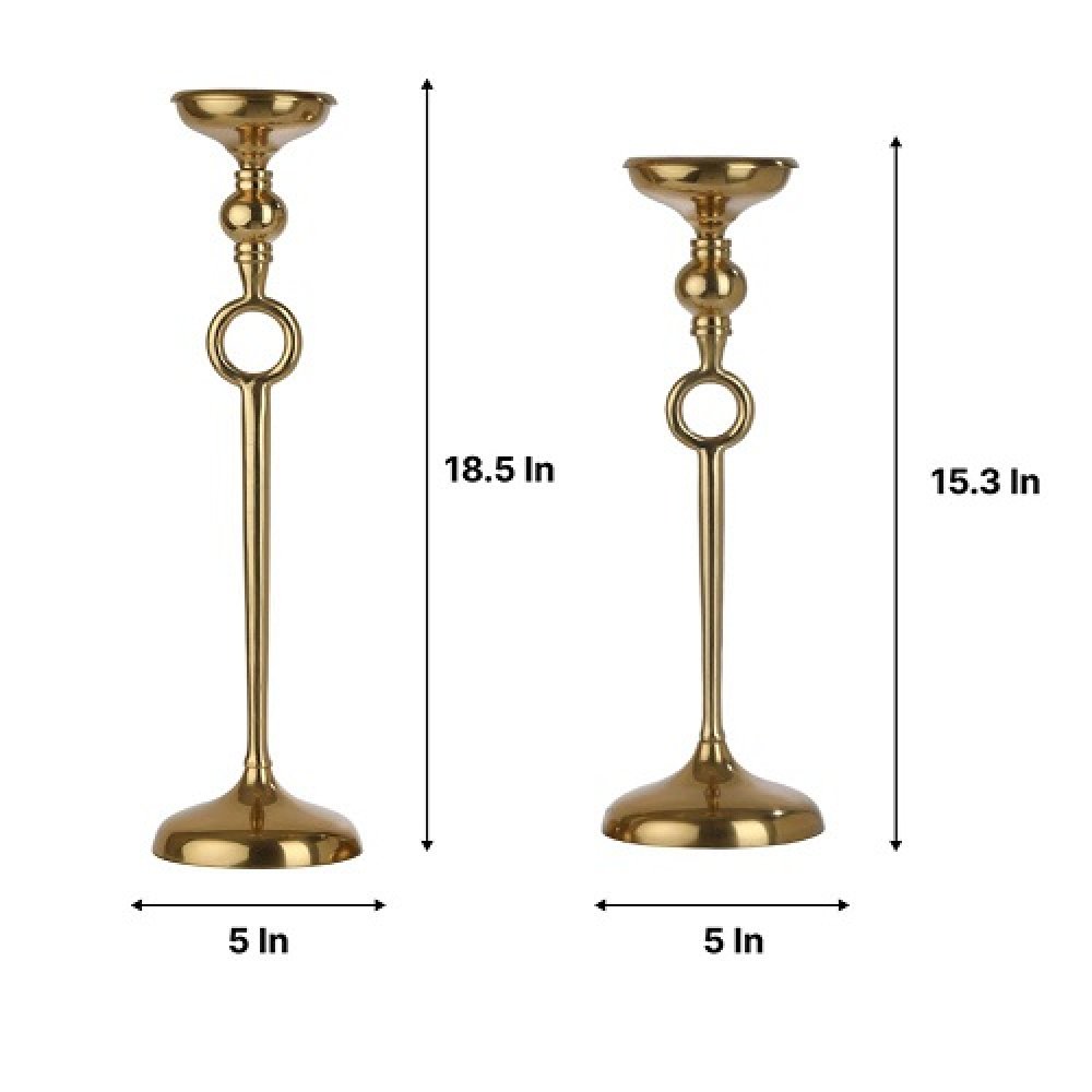 Ajna set of 2 Gold Pillar Holder image