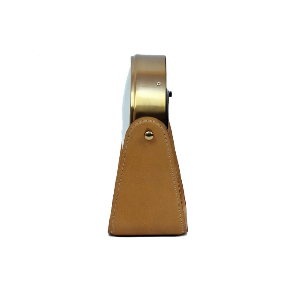  Genuine Tan Leather Table clock image