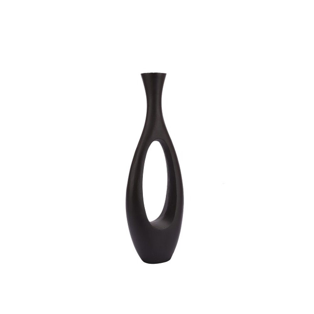  Oblong Vase in Raw Black Finish Small Size image