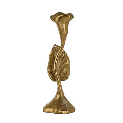  Jules Leaf Candle Holder Small Gold image