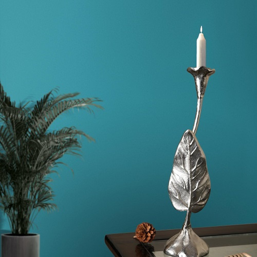  Jules Leaf Candle Holder Large Silver image