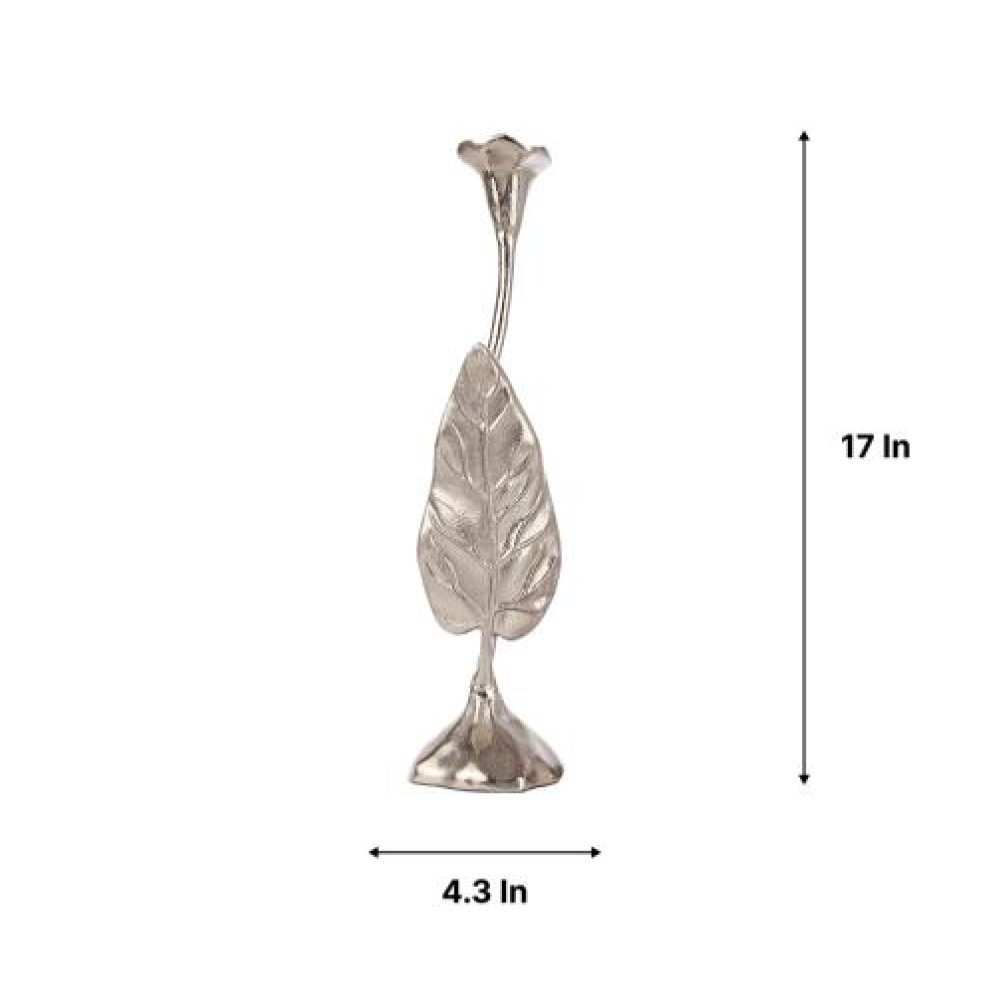  Jules Leaf Candle Holder Large Silver image