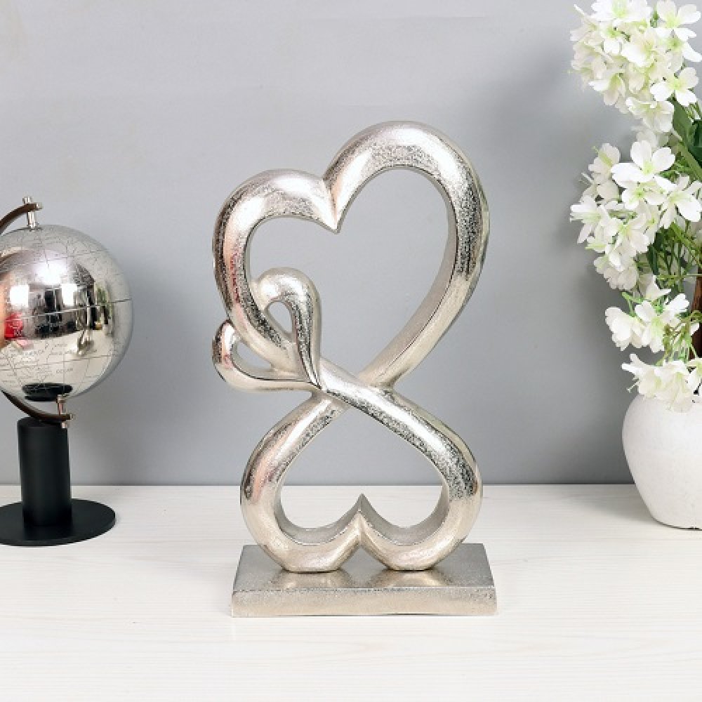  Family Heart Silver Sculpture Large image