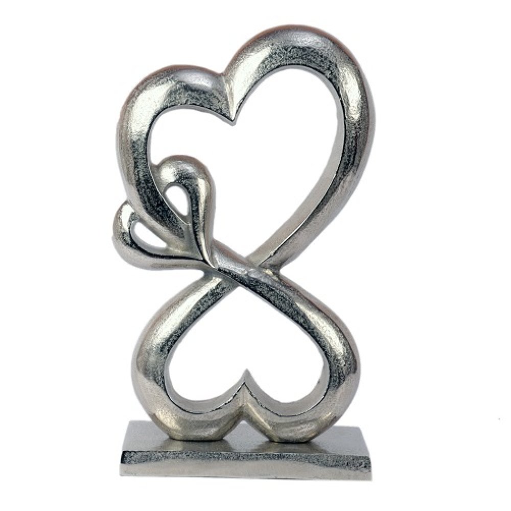  Family Heart Silver Sculpture Large image