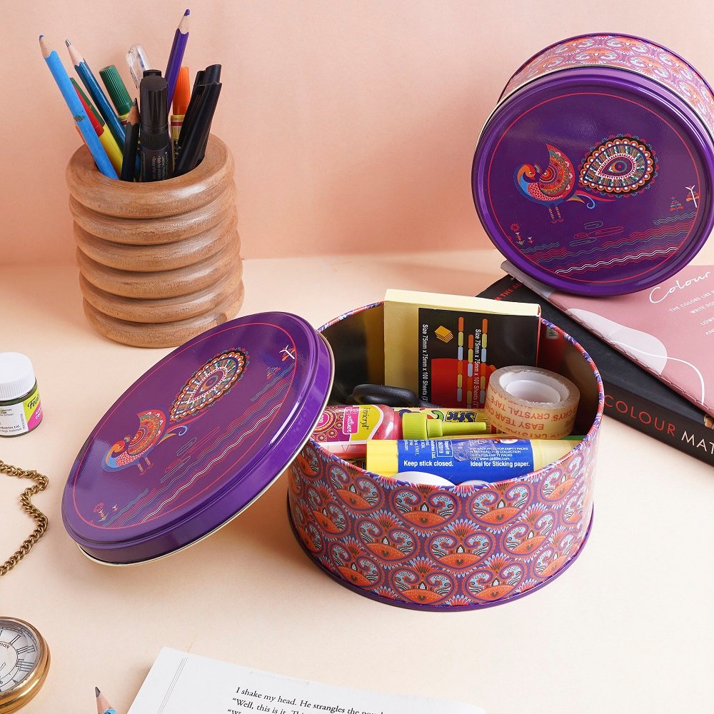 Glistendecor Metal Container: Perfect for Beads, Buttons, or Office Supplies image