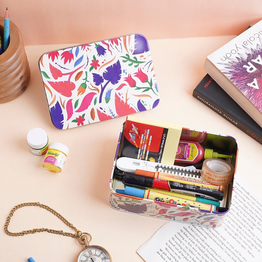 Glistendecor Metal Storage Case: Glistendecor Small Rectangular Box with Secure Lid image