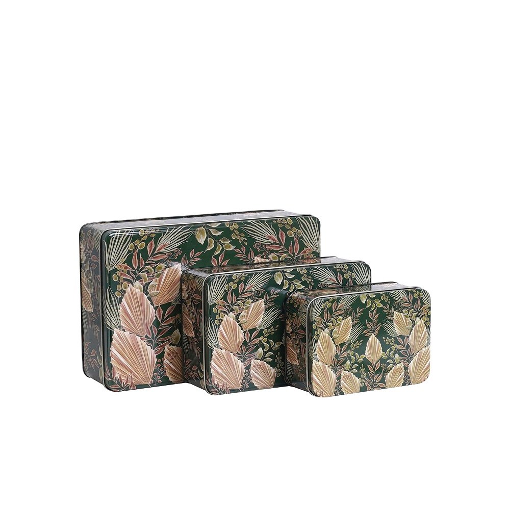 Essential Storage Trio: Set of 3 Rectangular Tin Boxes image