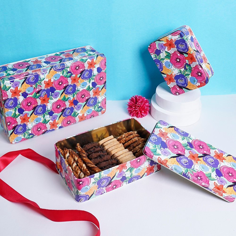  Vibrant Storage Trio 3-Piece Rectangular Tin Box Set image