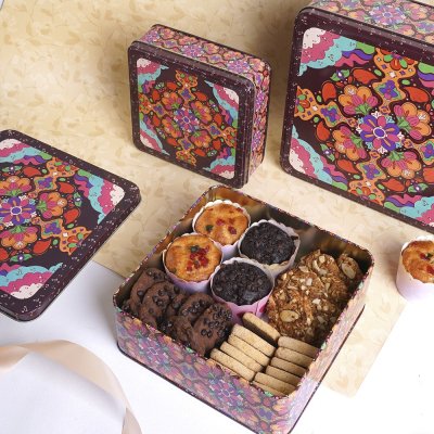 Glistendecor Rectangle shape tin box Set of 3