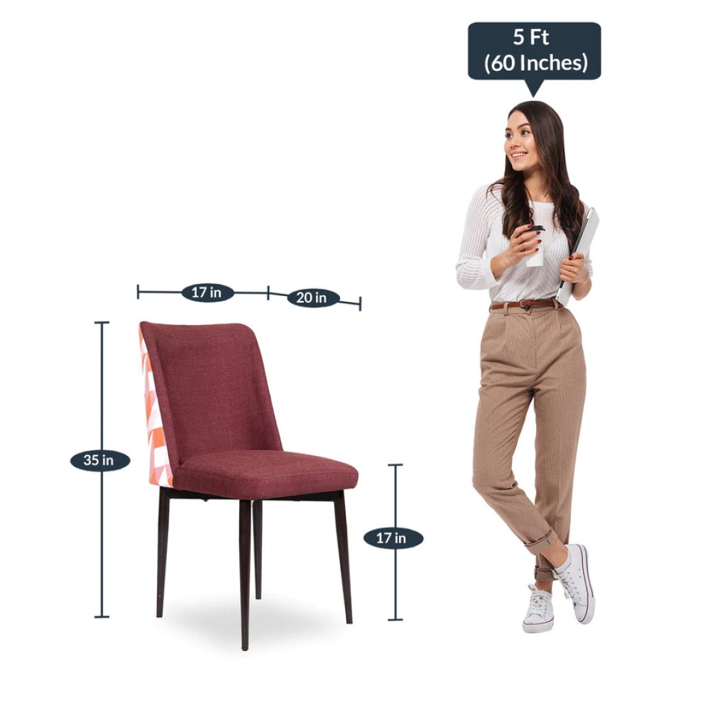 Emil Fabric Dining Chair In Maroon Color image