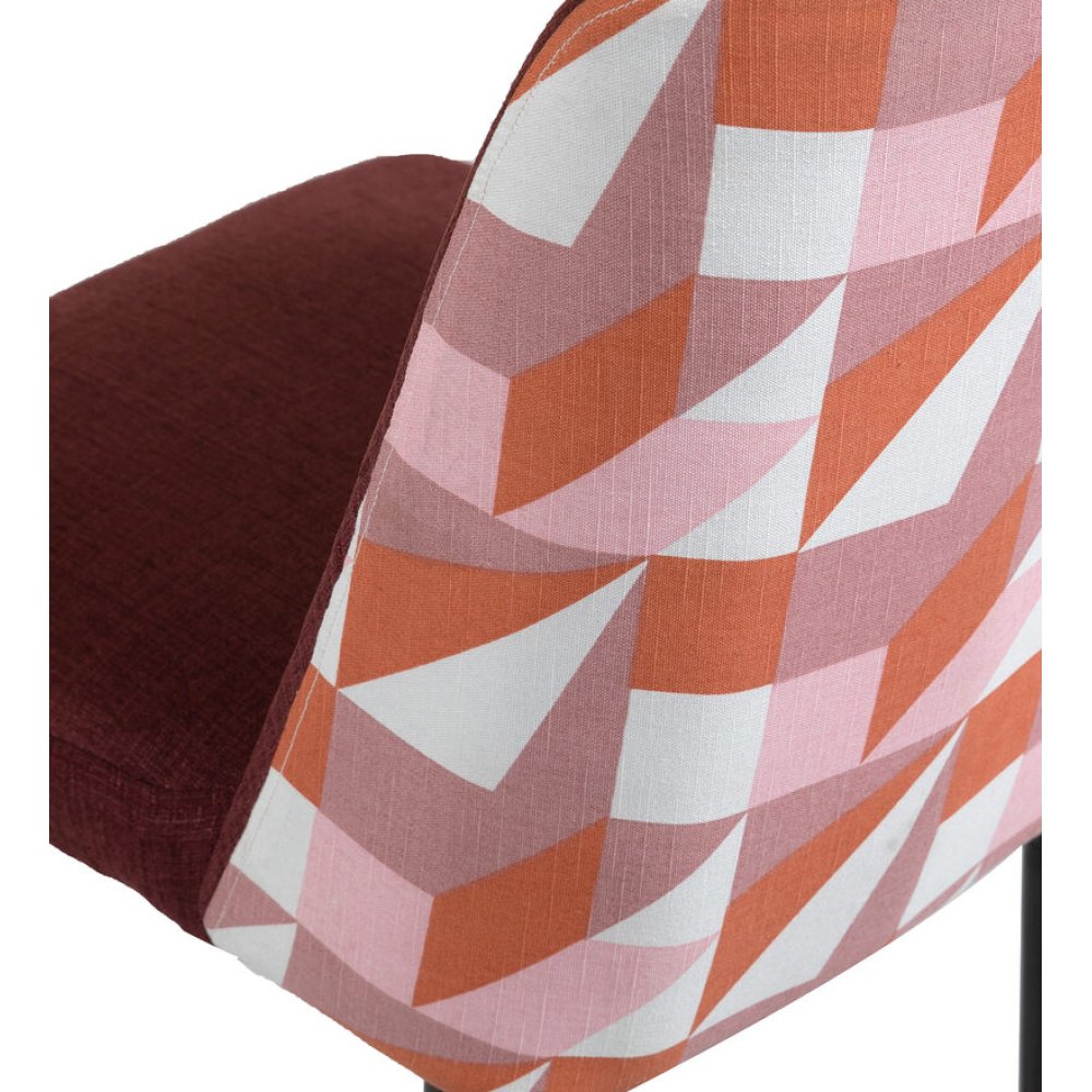 Emil Fabric Dining Chair In Maroon Color image