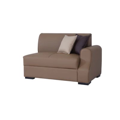 Arlo RHS Leatherette Corner Sofa in Brown Color image