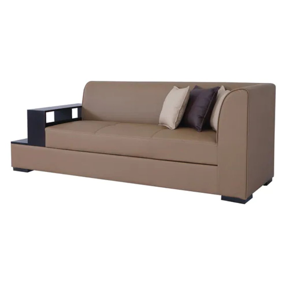Arlo RHS Leatherette Corner Sofa in Brown Color image