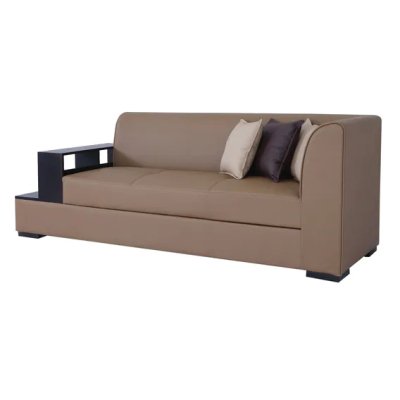 Arlo RHS Leatherette Corner Sofa in Brown Color image