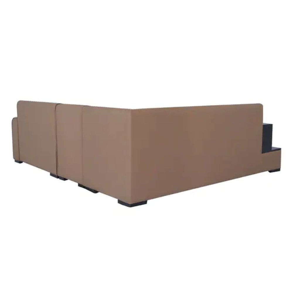 Arlo RHS Leatherette Corner Sofa in Brown Color image