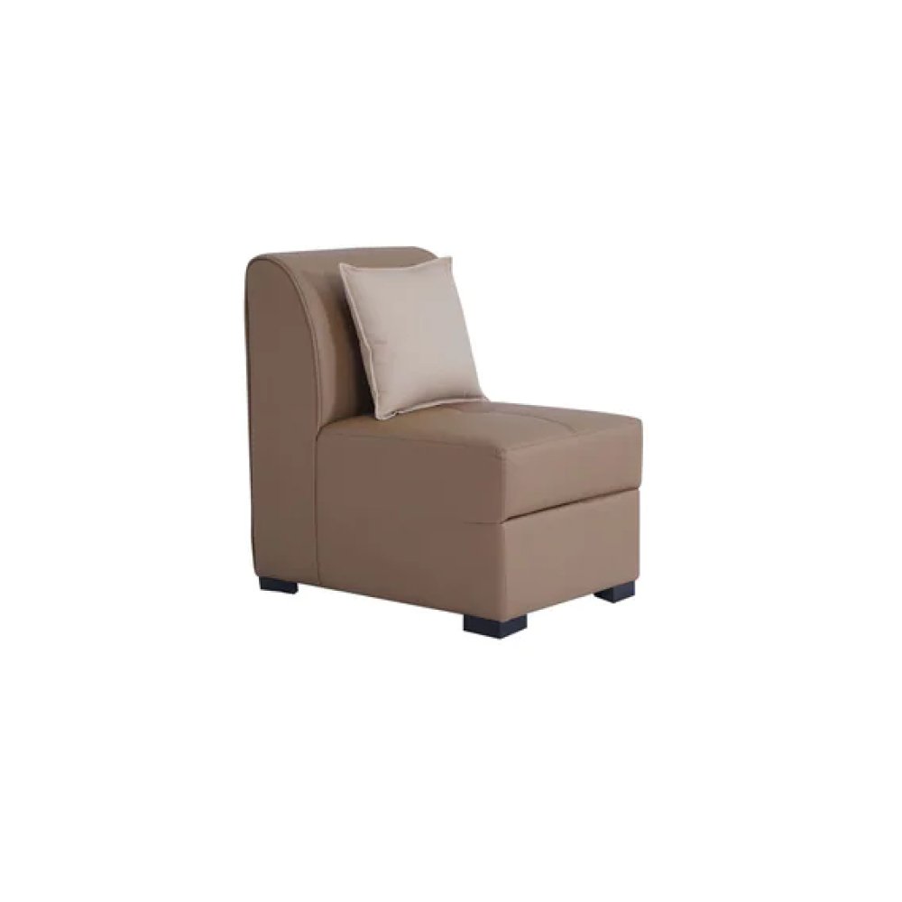 Arlo RHS Leatherette Corner Sofa in Brown Color image