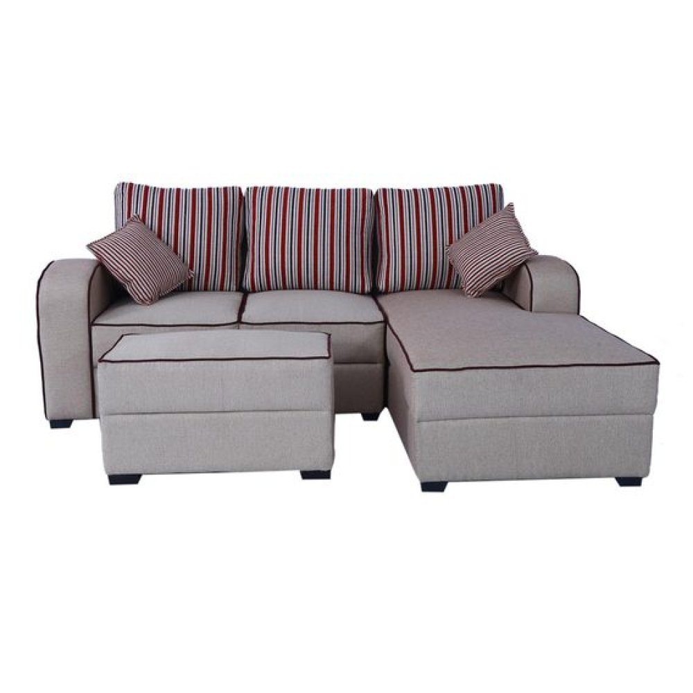 Alex Fabric LHS Sectional Sofa in Light Brown Colour image