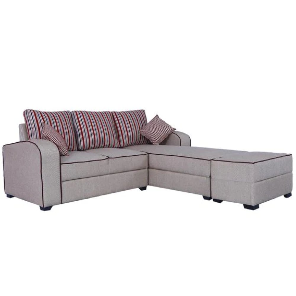 Alex Fabric LHS Sectional Sofa in Light Brown Colour image