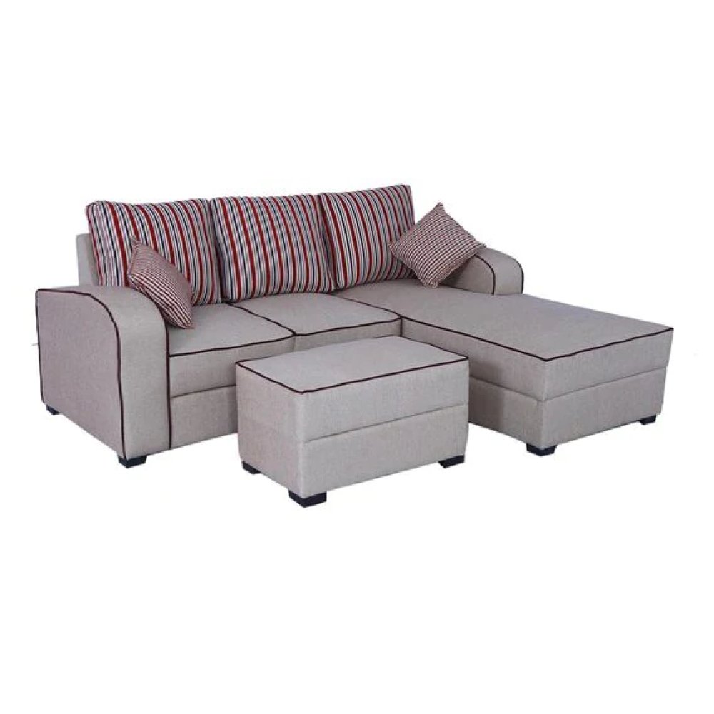 Alex Fabric LHS Sectional Sofa in Light Brown Colour image