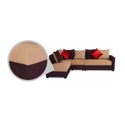 Jordan Fabric RHS Sectional Sofa in Beige & Brown Colour image