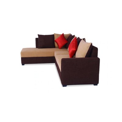 Jordan Fabric RHS Sectional Sofa in Beige & Brown Colour image