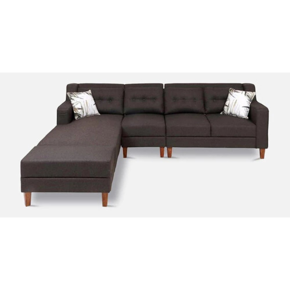 Alonis Fabric LHS Sectional Sofa in Brown Colour image