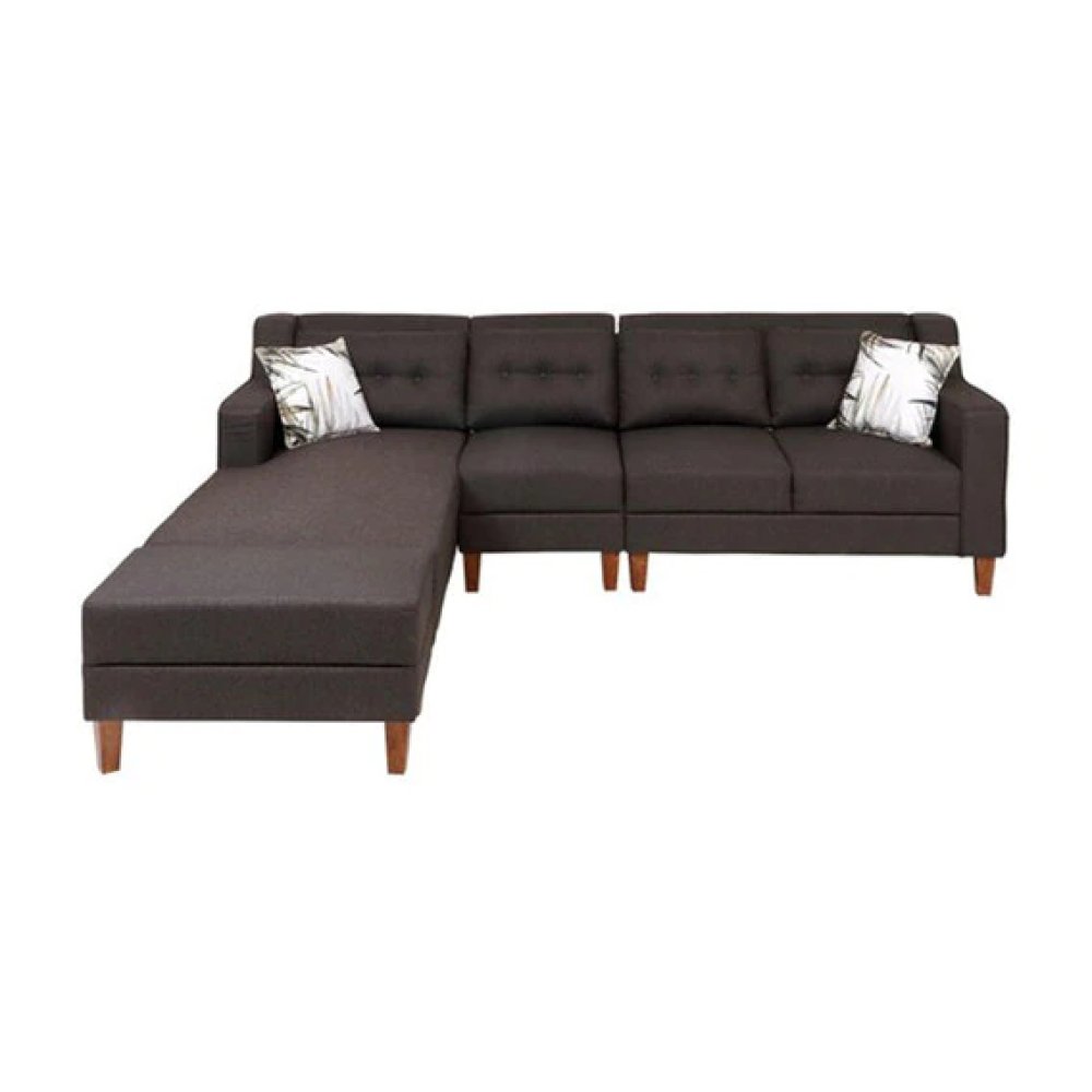Alonis Fabric LHS Sectional Sofa in Brown Colour image
