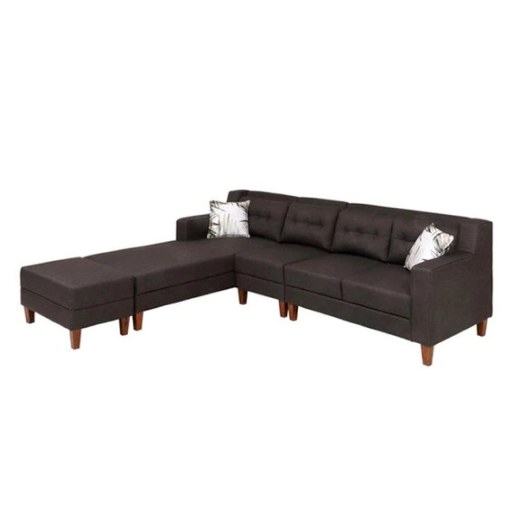 Alonis Fabric LHS Sectional Sofa in Brown Colour image