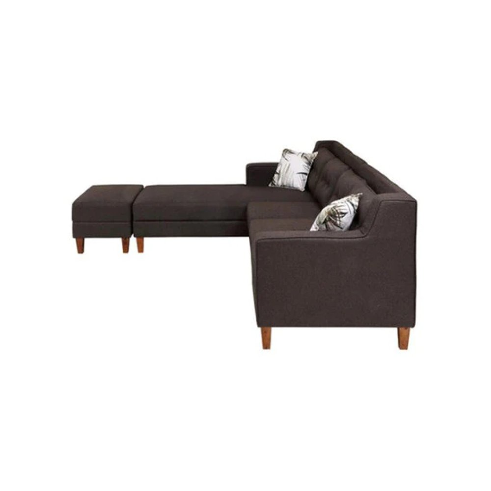 Alonis Fabric LHS Sectional Sofa in Brown Colour image