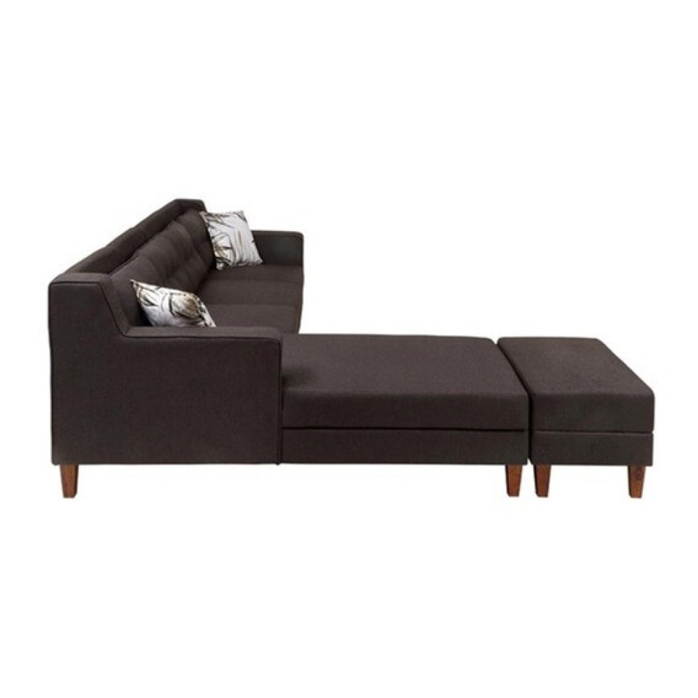 Alonis Fabric LHS Sectional Sofa in Brown Colour image