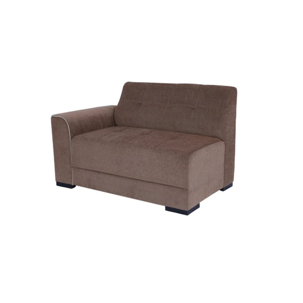 Modish LHS Sectional Sofa with Pouffe in Brown Colour image