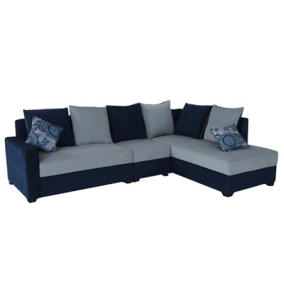 Jordan Fabric LHS Sectional Sofa in Blue & Grey Colour image