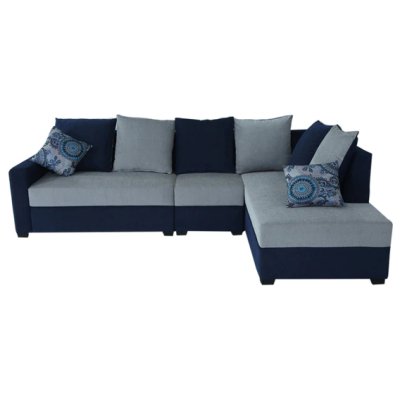 Jordan Fabric LHS Sectional Sofa in Blue & Grey Colour image